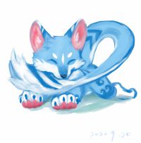 摸鱼赠图-狐龙-七月