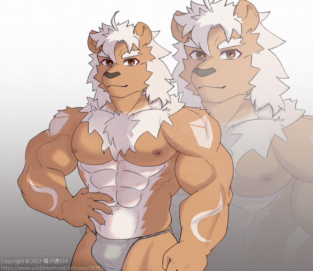 委托-白毛大狮子 by 木吉6, furry , 肌肉