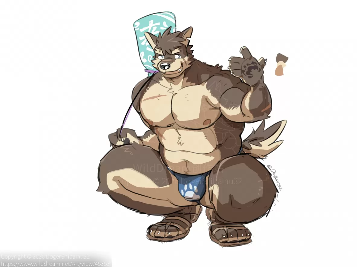 上個月畫的戍孝 by DogerShibainu32, 同人, 戍孝, 東京放課後, 犬兽人