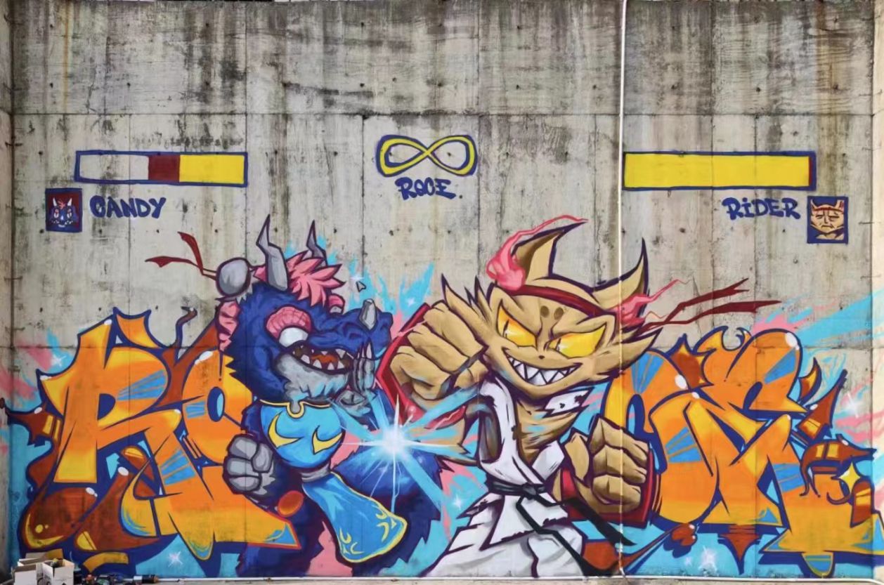 Furry Graffiti-DALESO&CAT DEMON by 陈吖猫, oc, 恐龙, 涂鸦