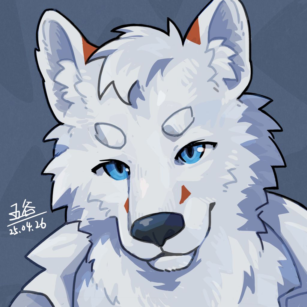 250428 - 小趴 by kyufuru, 头像, 委托, 狼