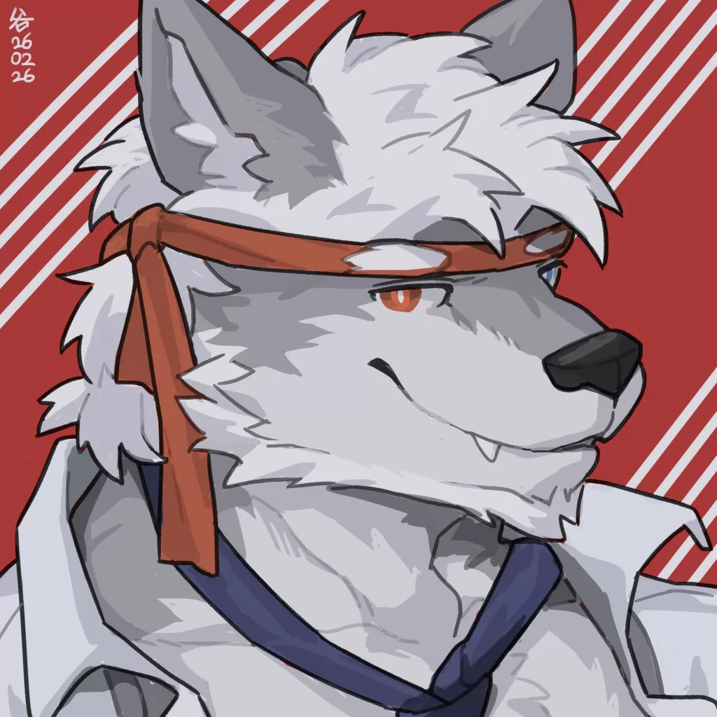 260226 - 狼啸 by kyufuru, 头像, 委托, 狼