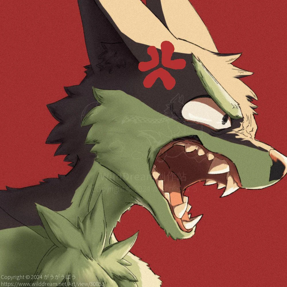 Anger face by がうがうばう, furry, dog