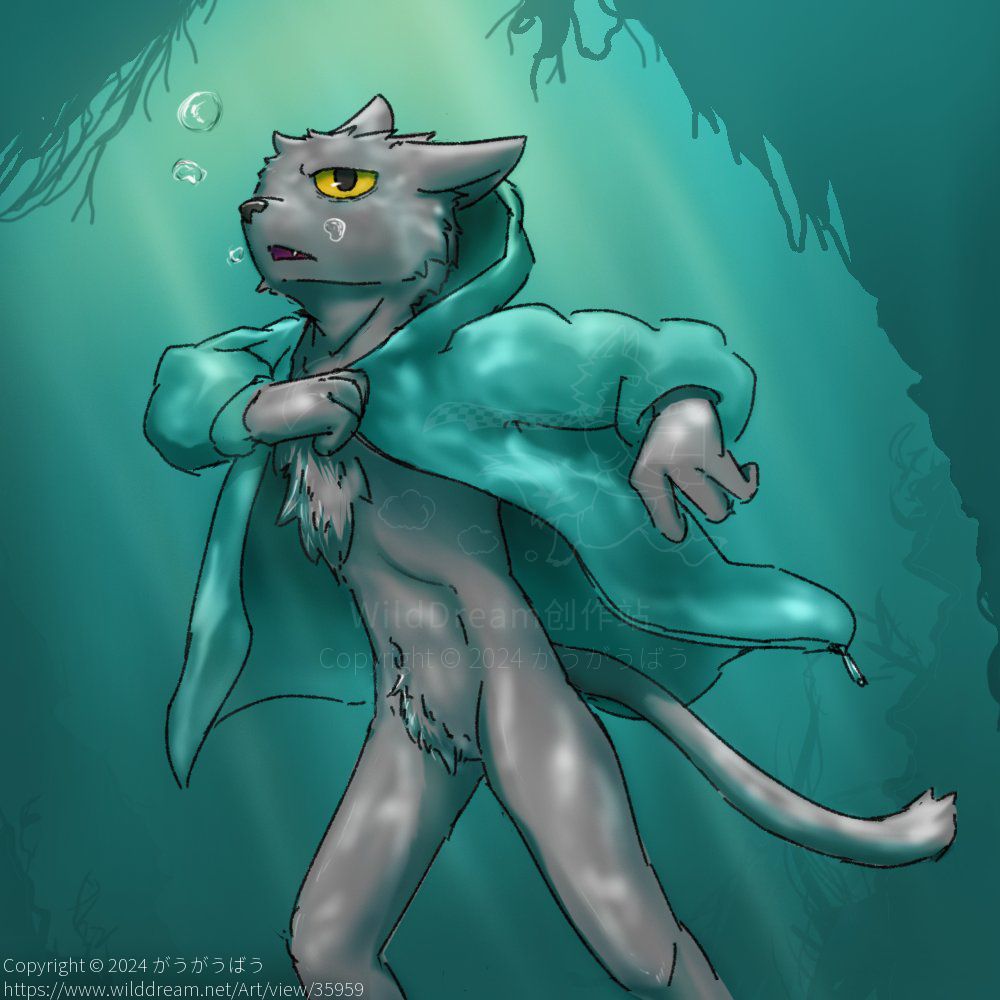 Under the sea by がうがうばう, cat, furry
