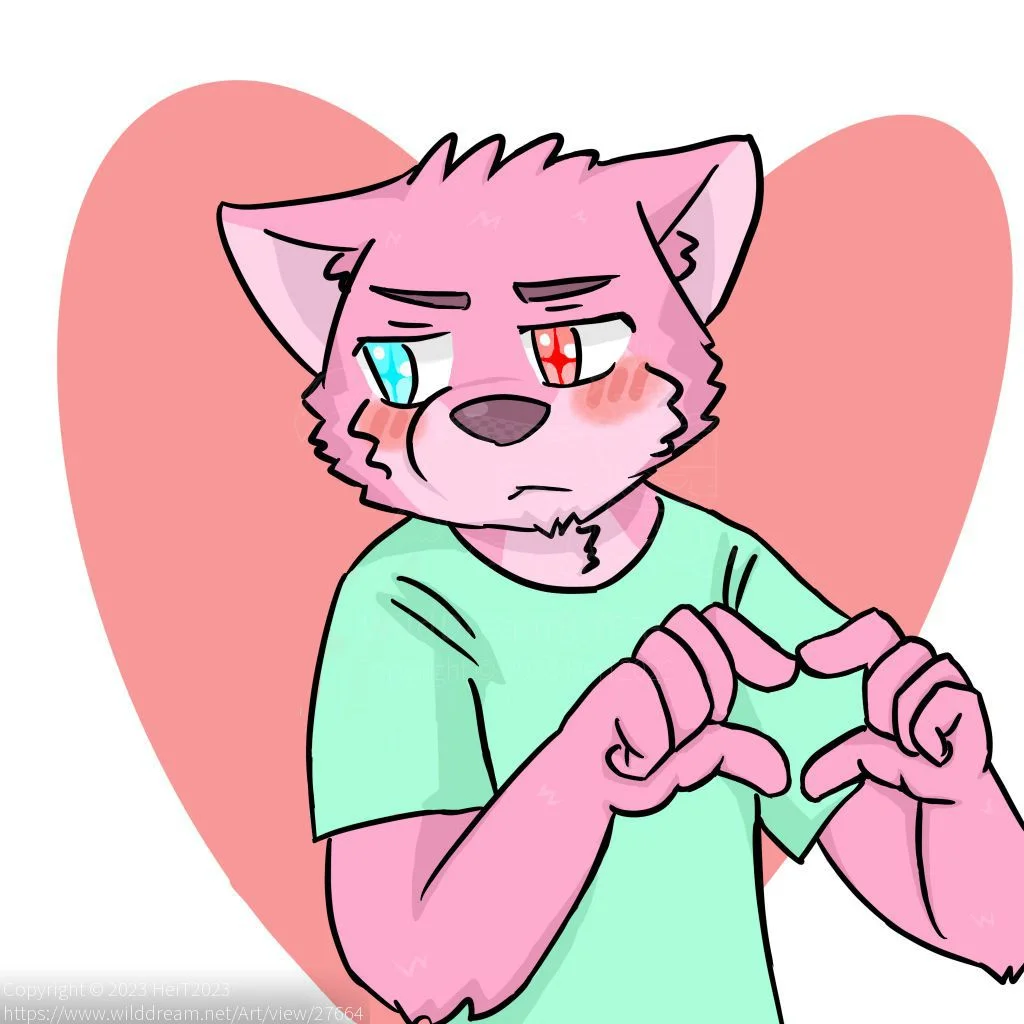 10/10告白？ by HeiT2023, furry, 狼, 告白, 愛心, 傲嬌
