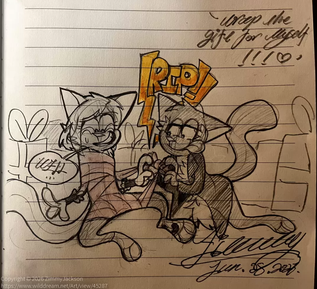 wrap the gift for myself ! by ZimmyJackson, drawing 