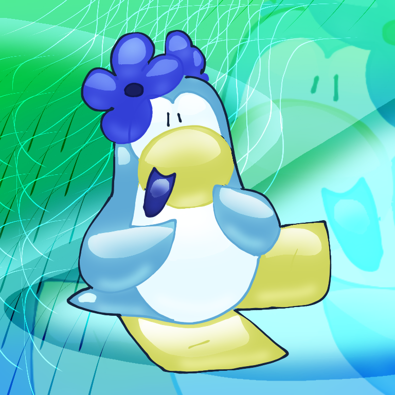 :D by M3GG1RL, 霓虹燈, club penguin, 個人資料圖片, Penguin 