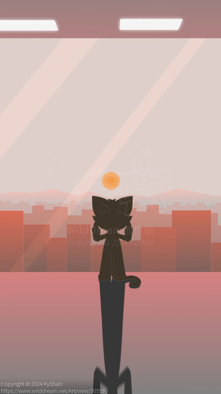 夕陽將落 by KyShan, cats, Furry