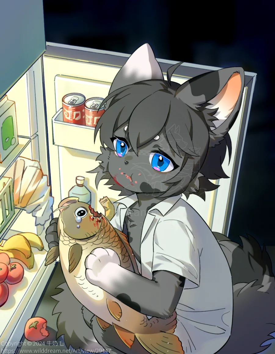 把你领回家是让你偷吃的是吧 by 牛奶毛, furry, 猫猫, oc, 设子