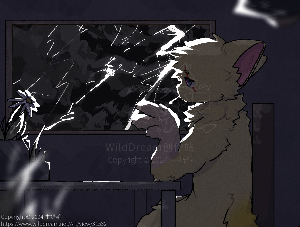 守着窗儿，独自怎生得黑 by 牛奶毛, furry, oc, 接稿, 猫猫