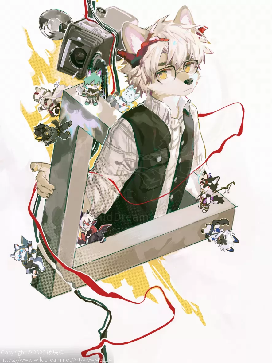 彭罗斯 by 碳块糕, furry, 插画, 兽人