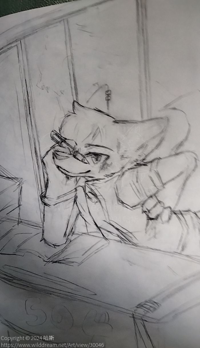 好像不太清晰(≖_≖ ) by 岑小野鹿, furry, 手绘