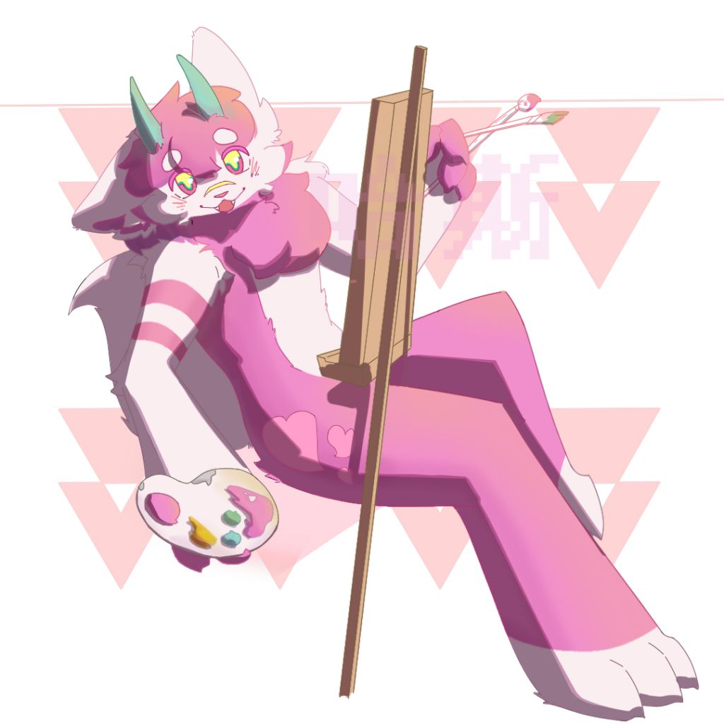 粉色小狗⊙ω⊙ by 岑小野鹿, furry, 手绘, 板绘