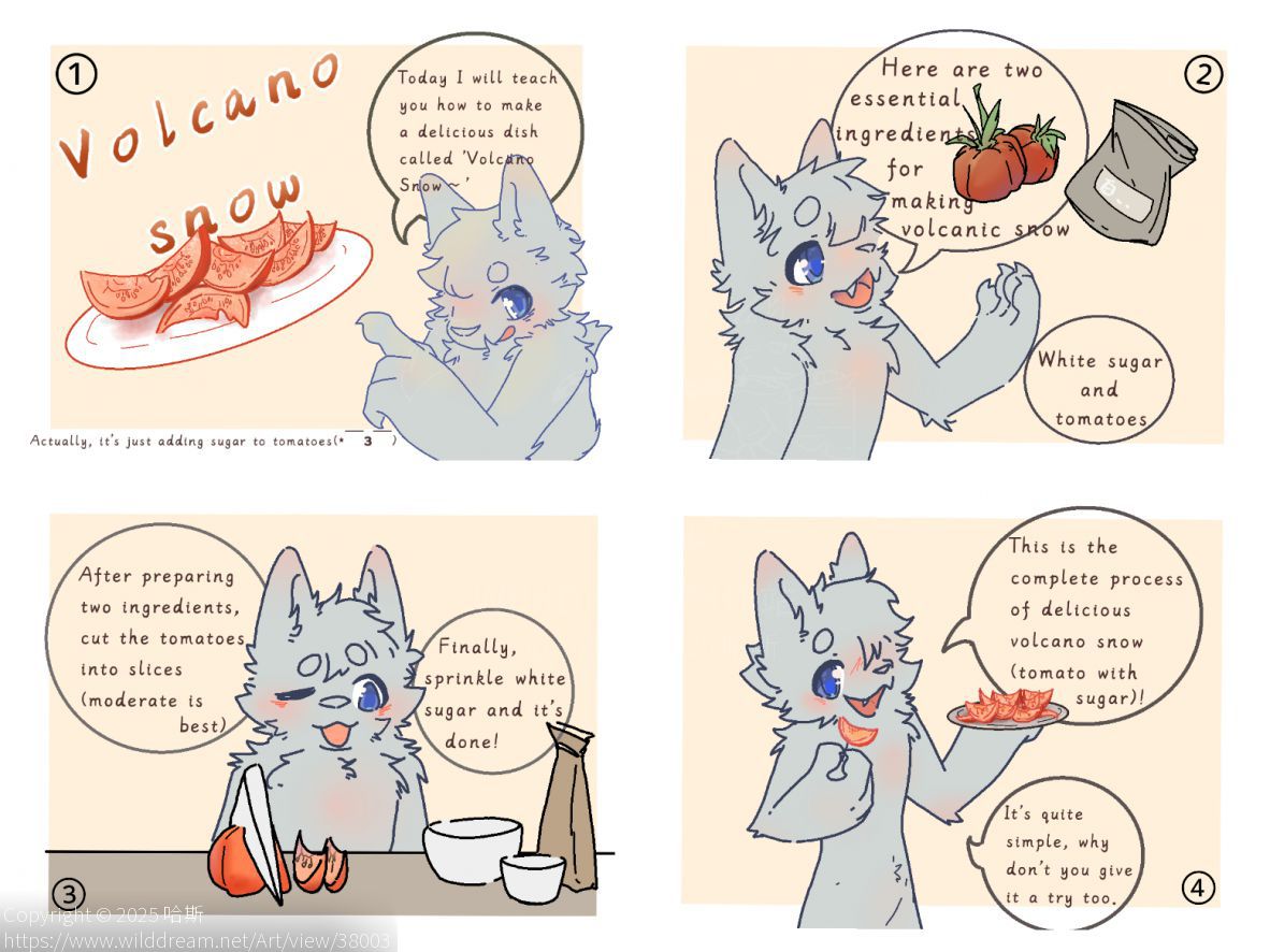 夹带私货的英语作业(*^ω^*) by 岑小野鹿, furry, 板绘, 漫画