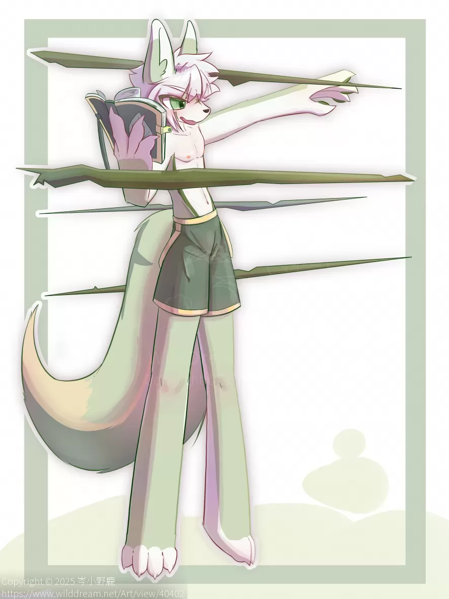 绿毛 by 岑小野鹿, furry, 板绘