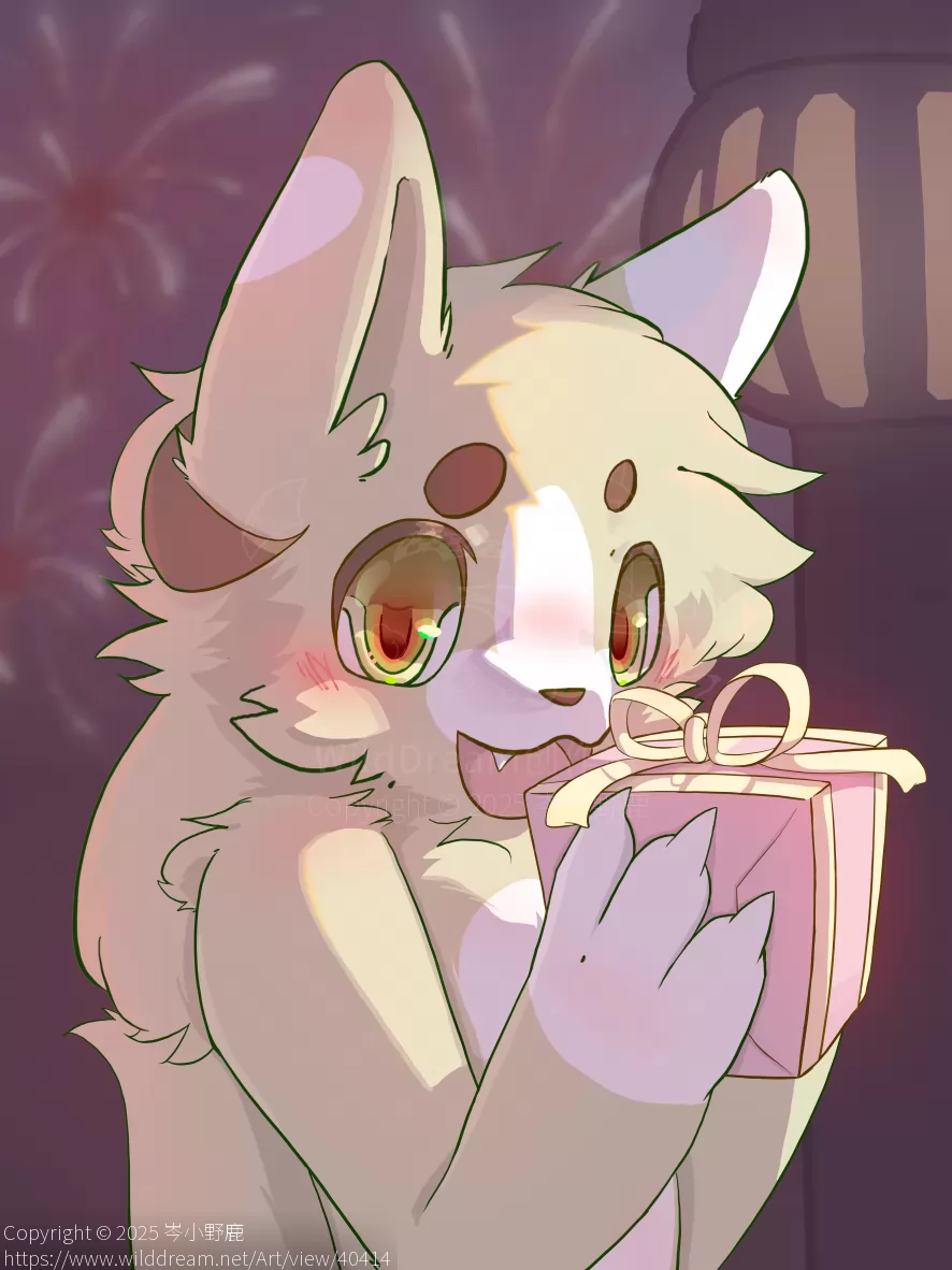 生日快乐口牙 by 岑小野鹿, furry, QQ兽, 板绘