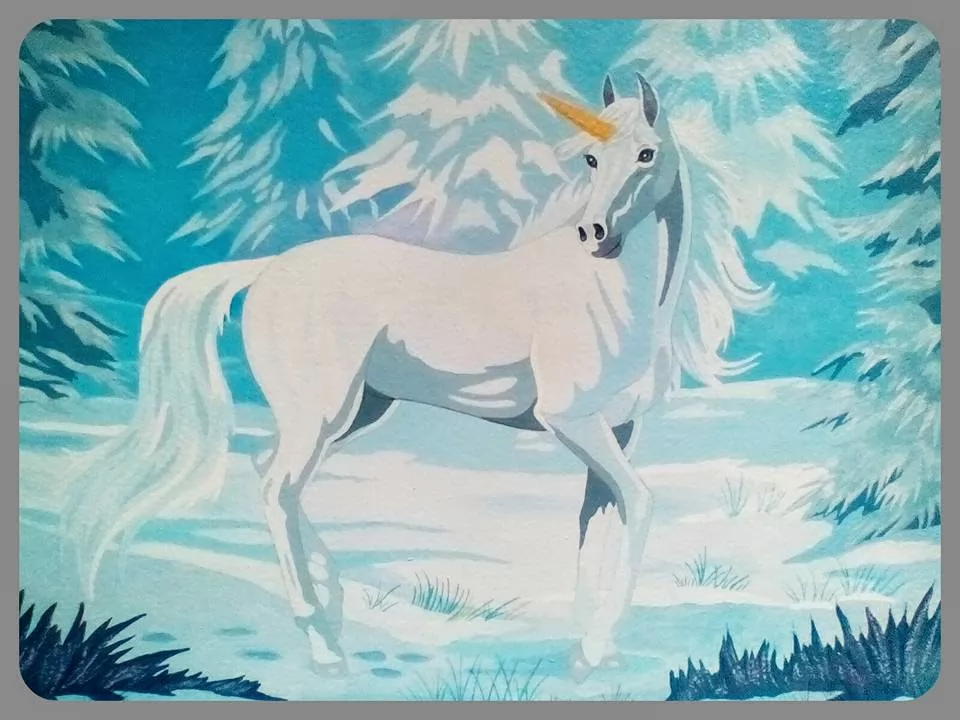 Winter Unicorn by FoxyFlapper, fantasy, snow, unicorn, winter