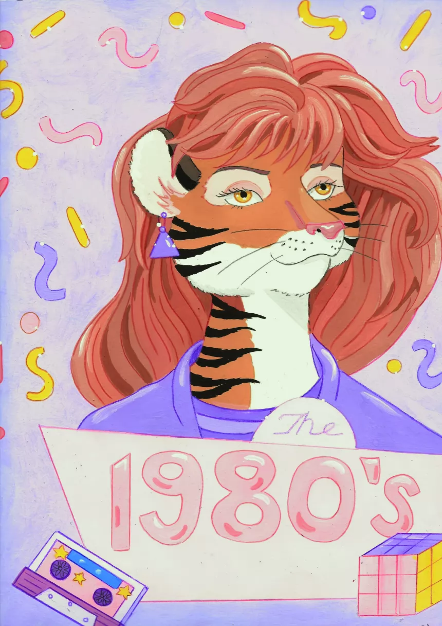 Ashley by FoxyFlapper, #tiger, 1980's, retro
