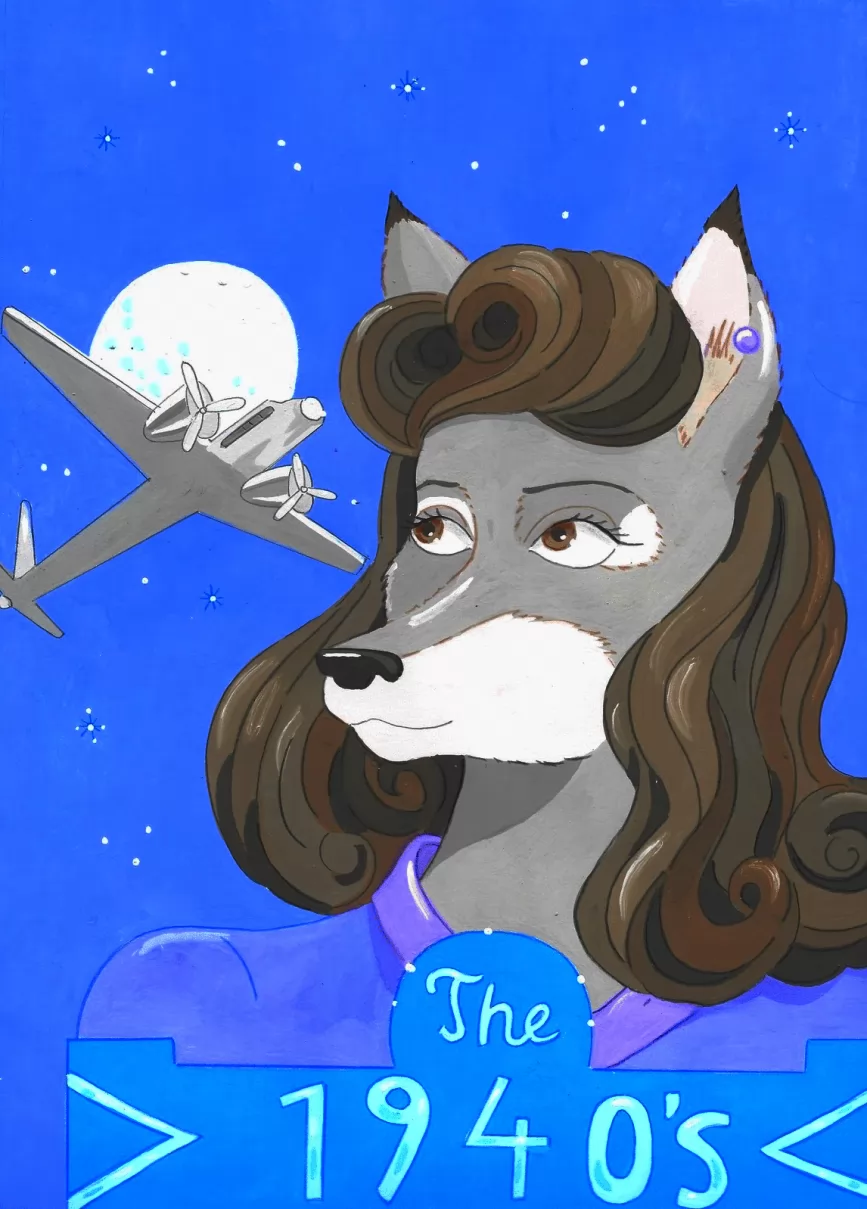 Lauren by FoxyFlapper, 1940s, wolf, vintage, historical