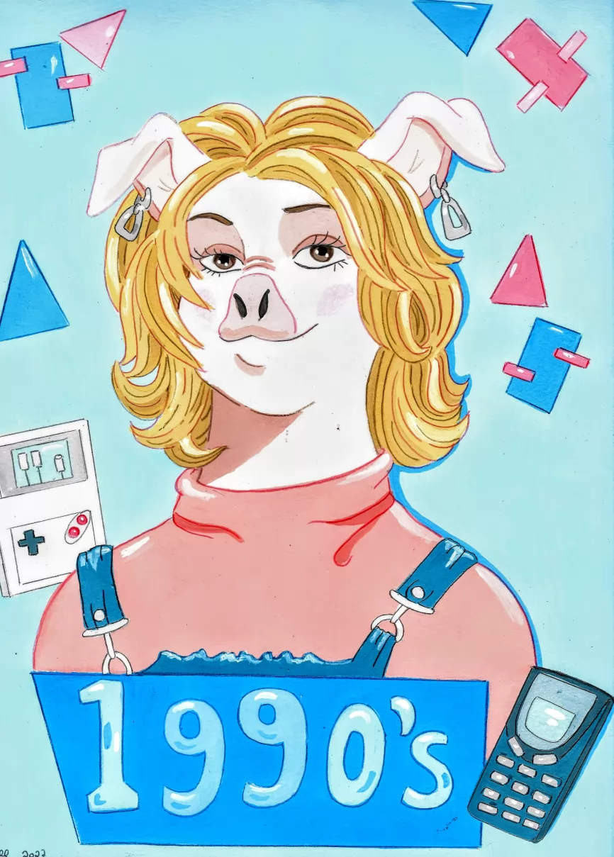 Taylor by FoxyFlapper, 1990's, pig, piggirl, retro