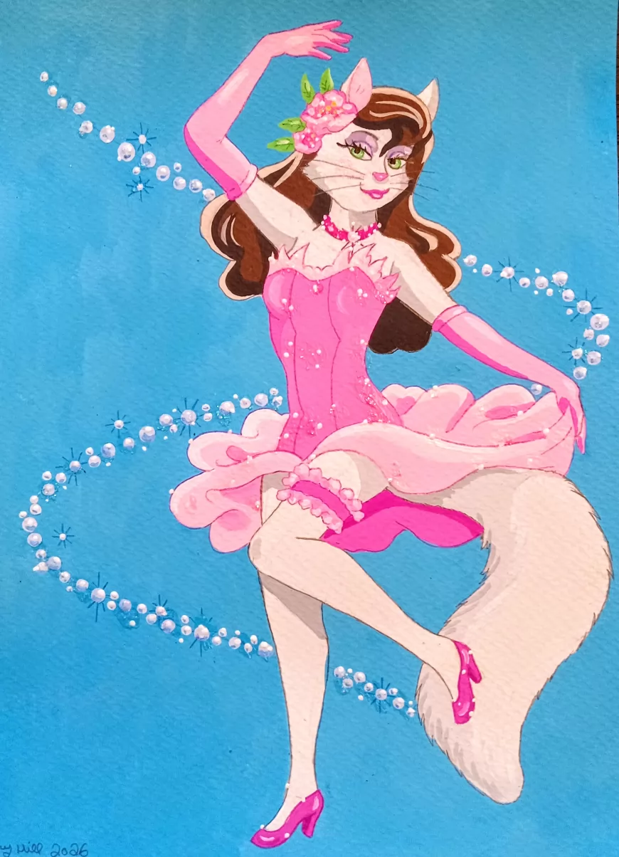 Bebe by FoxyFlapper, bubbles, cat, dancer, showgirl