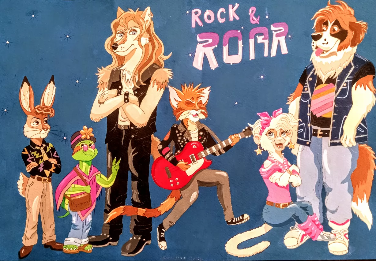 Rock And Roar by FoxyFlapper, 1980's, fanart, music, retro