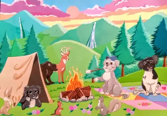 Camping Canines by FoxyFlapper