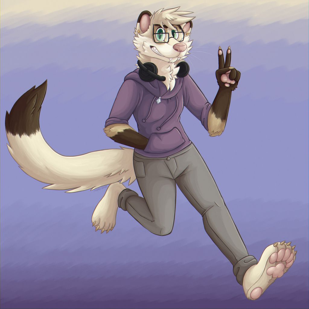 Lucky Denver Mint by kstreetalley, mustelid, digital, anthro, furry, character, animal, mammal, ferret, drawing