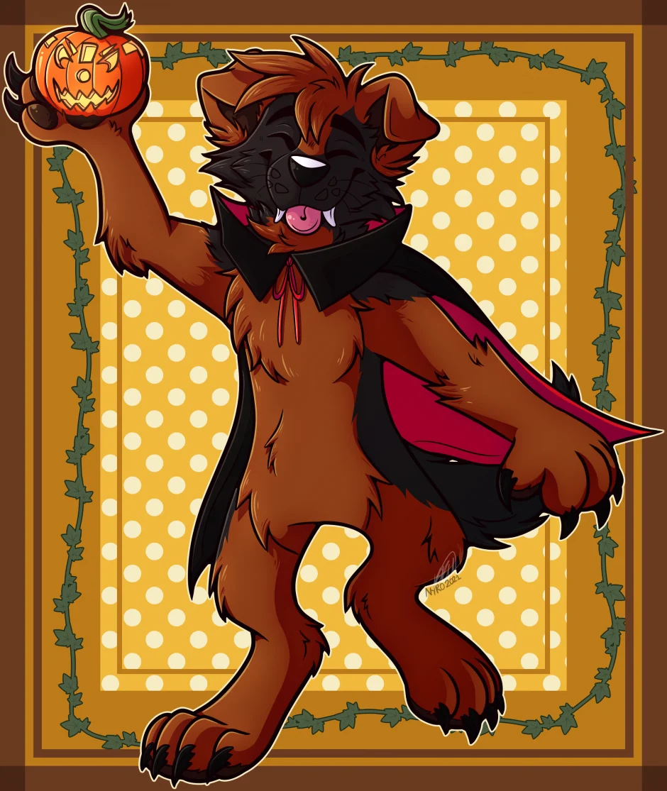 Happy Halloween! by kstreetalley, animal, anthro, autumn, canine, cartoon, character, digital, dog, drawing, halloween, holiday, mammal, mutt