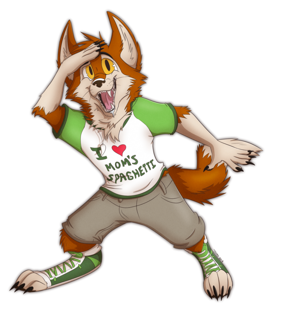 LOTS-A SPAGHETTI! by kstreetalley, canine, canidae, canid, coyote, mammal, animal, anthro, digital, drawing, character