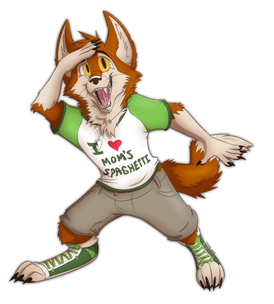 LOTS-A SPAGHETTI! by kstreetalley, canine, canidae, canid, coyote, mammal, animal, anthro, digital, drawing, character