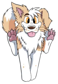 Running cartoon Border Collie