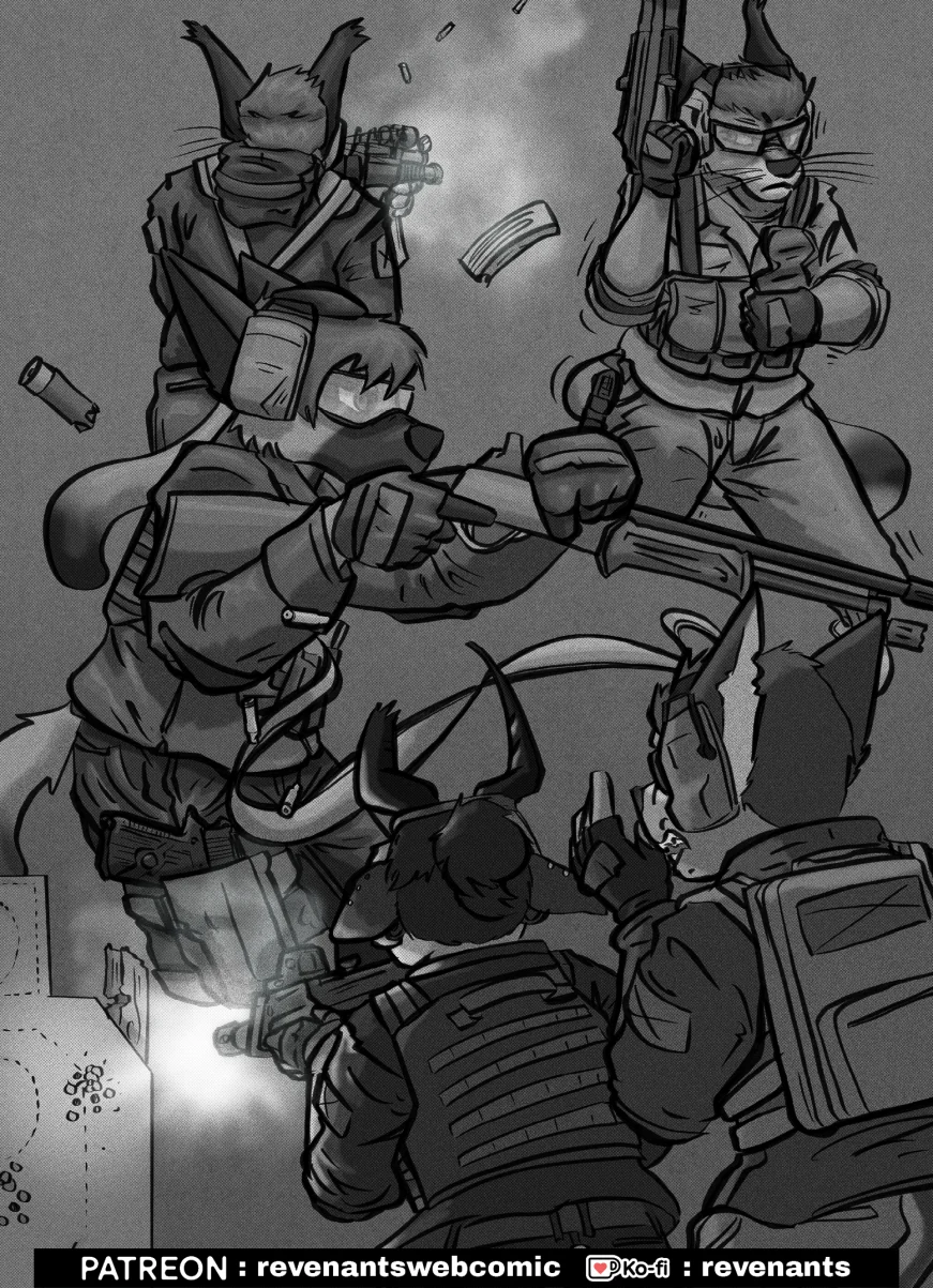 【授权汉化】Revenants | 还魂猎者 #04_13 by 305寝, 布兰德, 德牧, 授权汉化, 漫画, 狞猫, 艾玛, 跳羚羊, 还魂猎者, 陶德