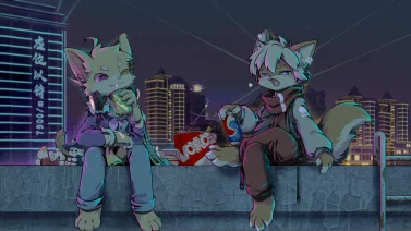 阳台夜景 by 星空喵