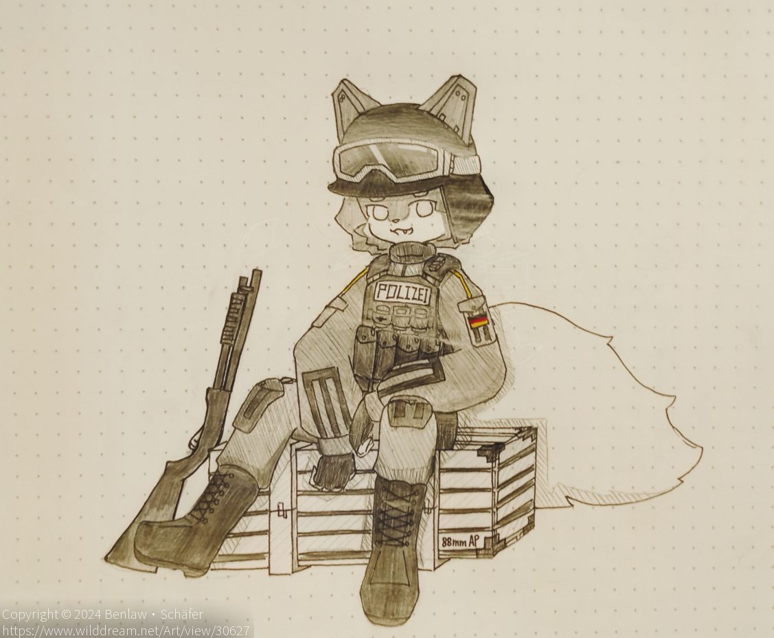 正在休息的士兵 by Benlaw·Schäfer, 万兽众生, 军队兽, 灰色天堂, 狐狸, 竞争时代