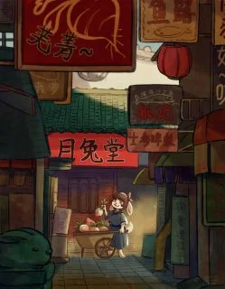 习作-黄昏里的兔子小巷