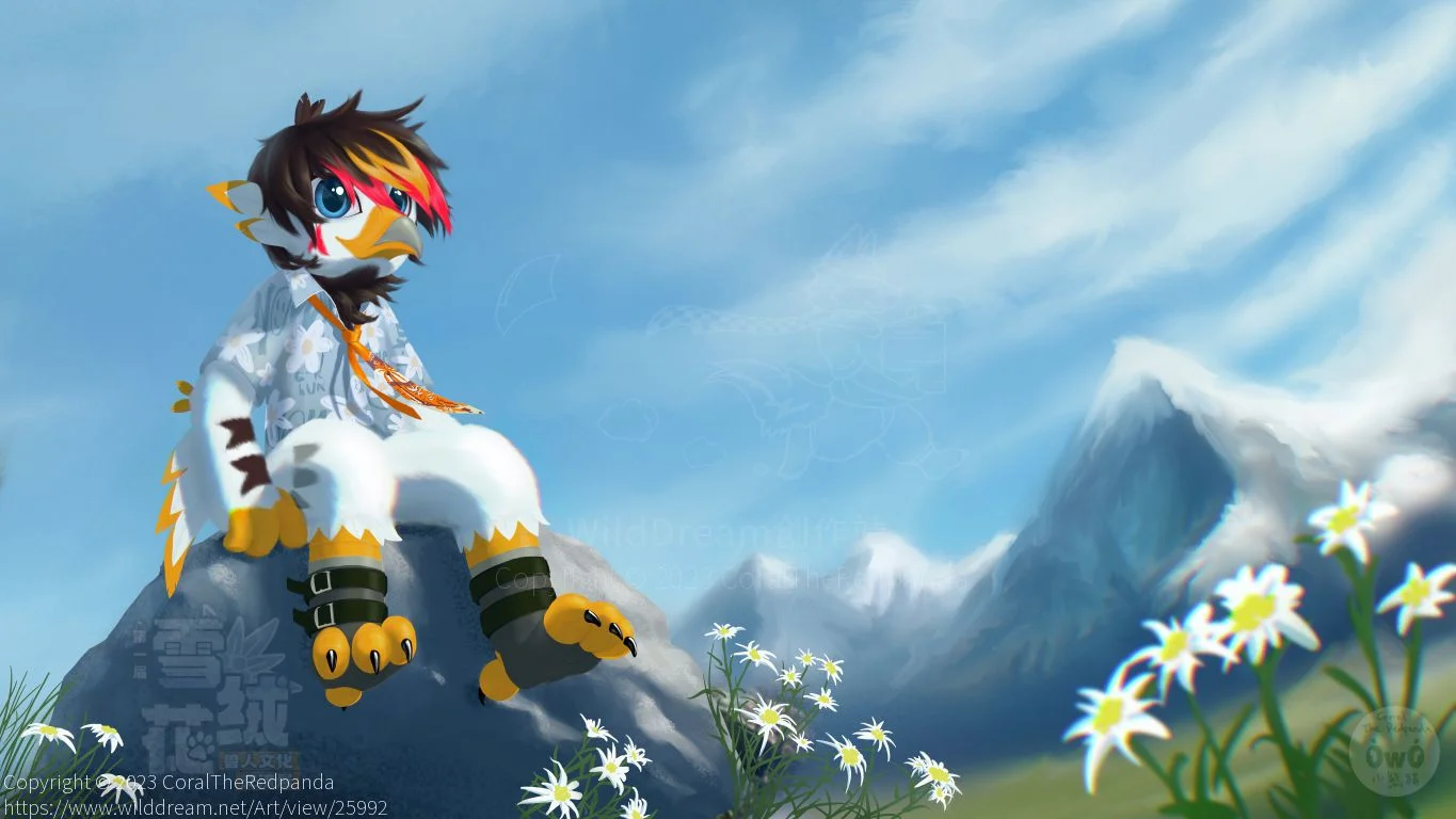 雪绒花展会海报 by CoralTheRedpanda, 鹰
