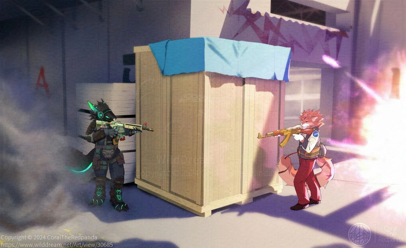 委托展示 by CoralTheRedpanda, protogen, 猫