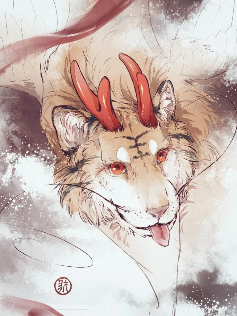 国风头像 by 小驭, furry, 虎