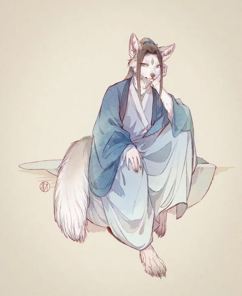 方陌 by 小驭, 插画, 兽人, 狼 , 兽设, 立绘 , 古风, 狐