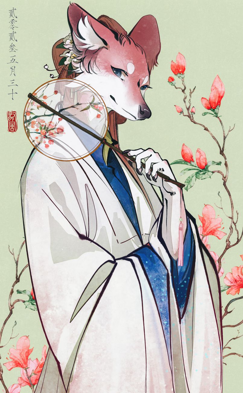 周月母亲 by 小驭, 兽设, 古风, 壁纸, 头像, 插画, 狼 
