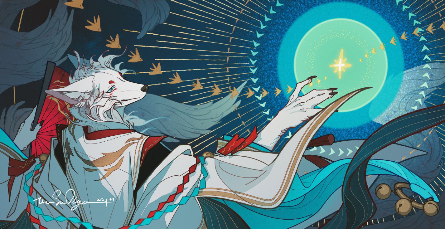 委托 by 小驭, 古风, 壁纸, 狐, 神话