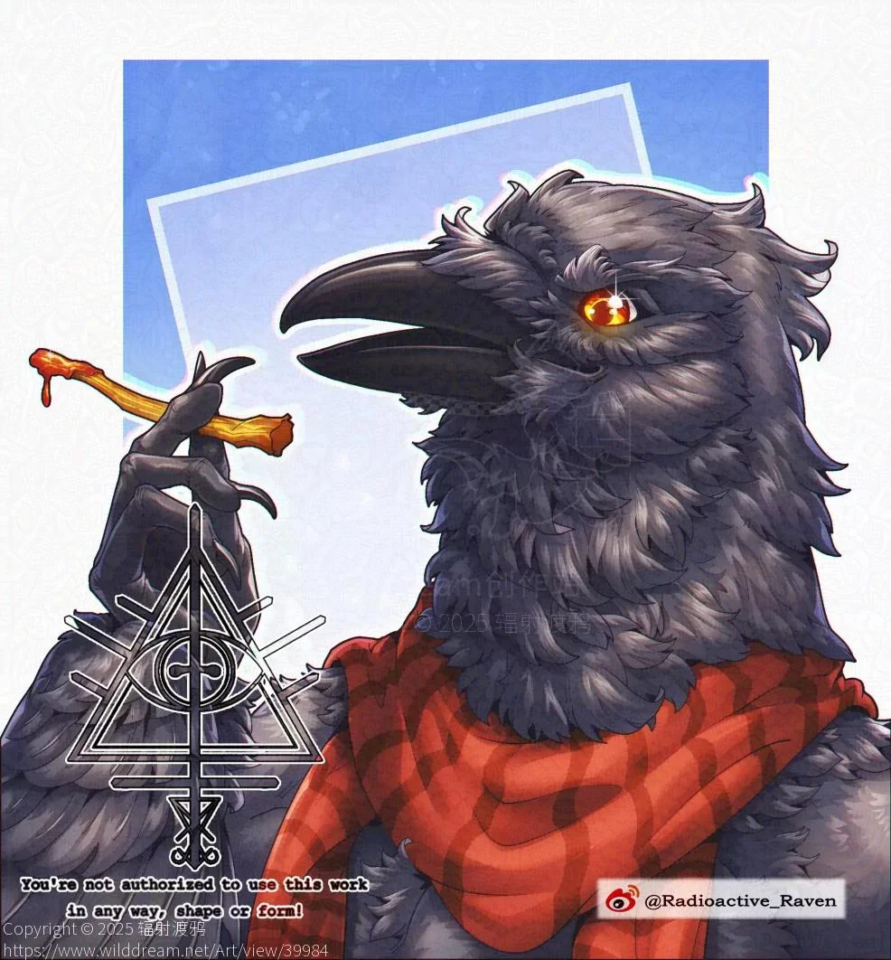 【稿】来根薯条吧 by 辐射渡鸦, furry, 乌鸦, 幻想生物, 渡鸦, 鸟, 鸦