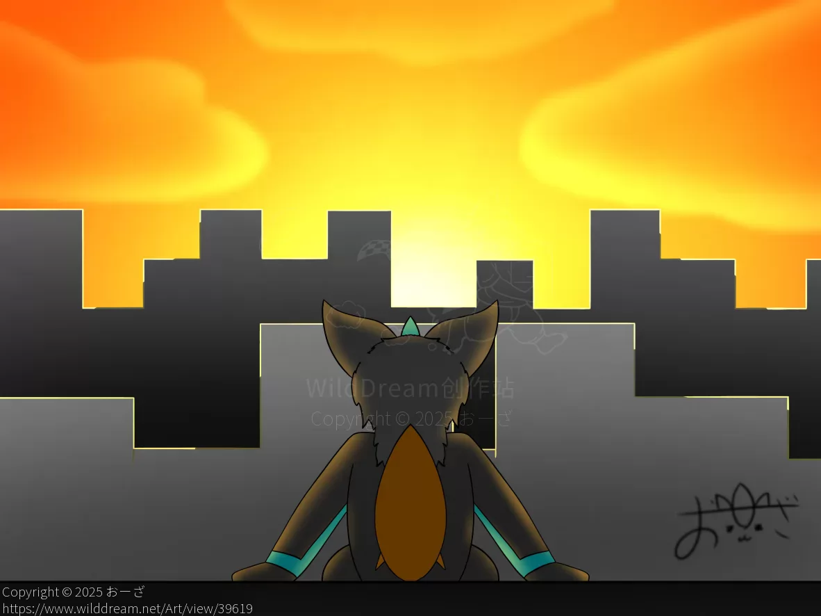 DuskZelaru by おーざ, furry, twilight, Zelaru, ゼラル