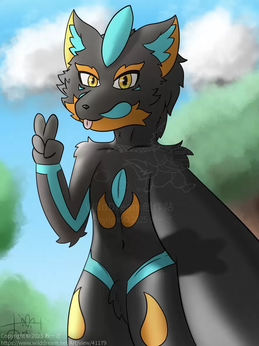Zelaru's selfie by おーざ, boy, furry, morning, Sunlight, Zelaru, ゼラル