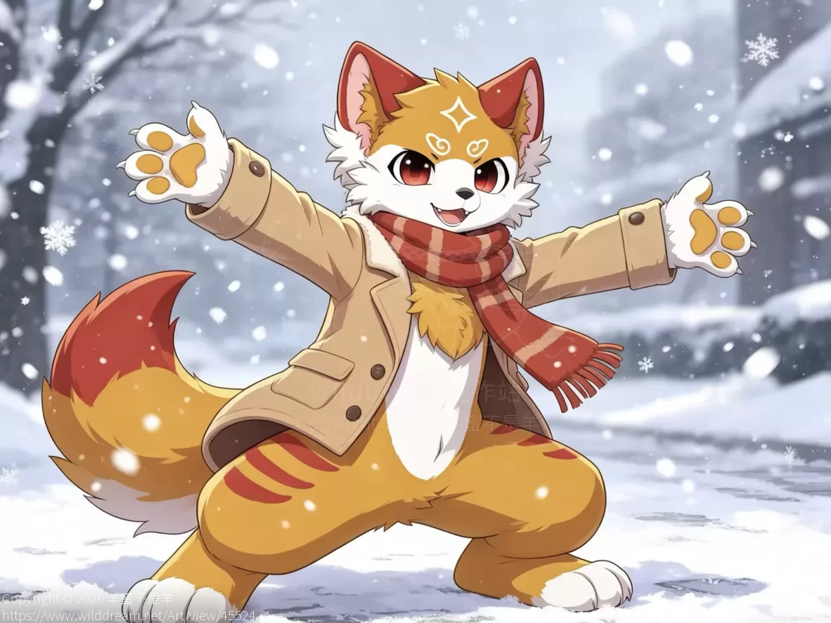 雪 by 羊蜜不是羊, 狐, furry