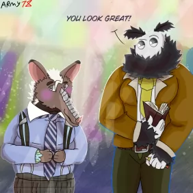 Moth and anteater fashion time! by army_78