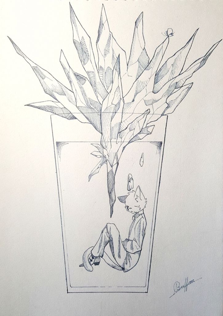 杯中冰山 by 啦buffoon, 冰山, 猫, 杯子