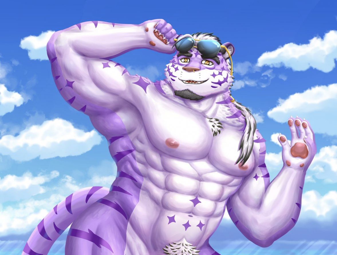 萨 by 悠虎, Bara, furry, muscle, tiger