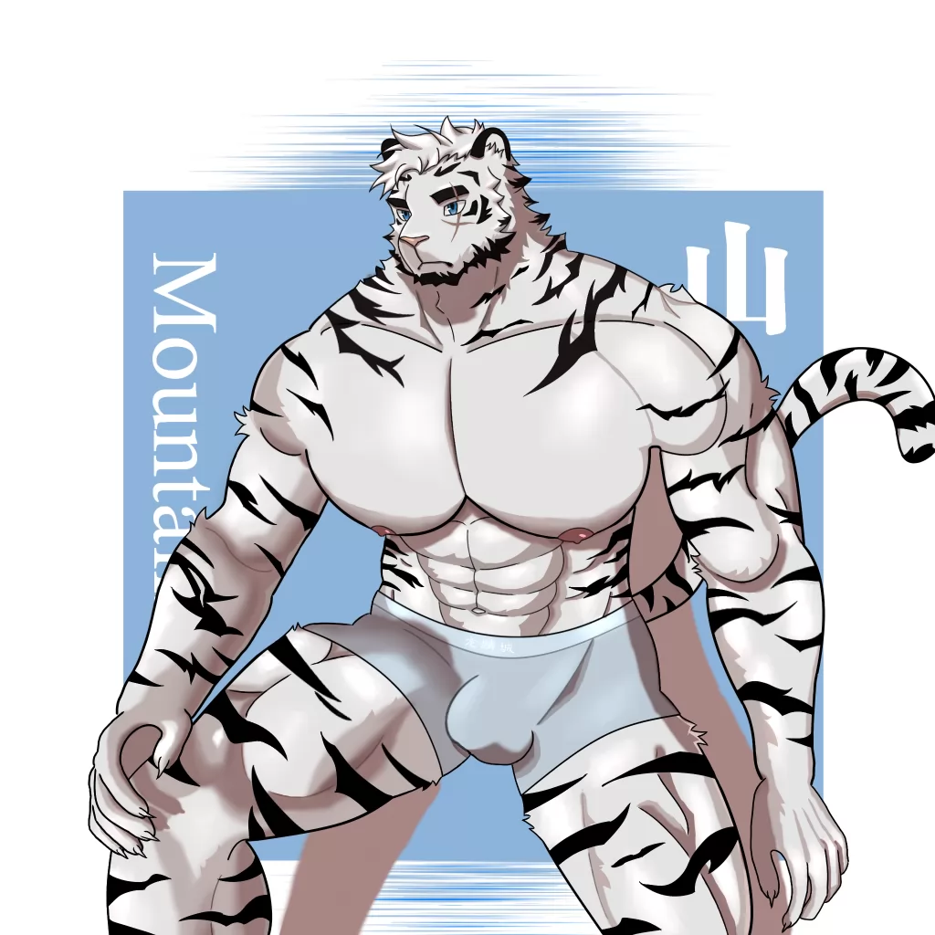 是千面男星～山啦～ by 龍麟城, furry, 兽人, 山, 明日方舟, 白虎, 福瑞, 肌肉